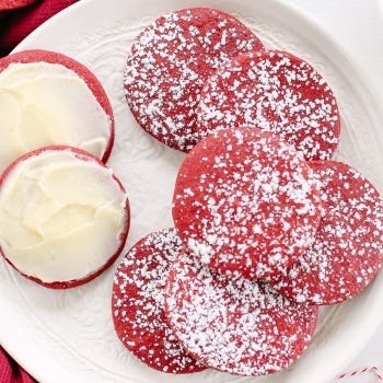 Red Velvet Sugar Cookies with Cream Cheese Frosting