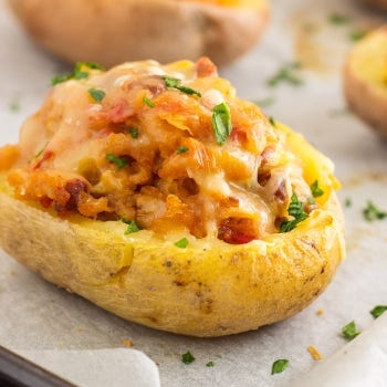 Vegetarian Stuffed Potato Skins