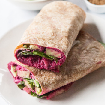 Avocado and Beet Hummus Wraps