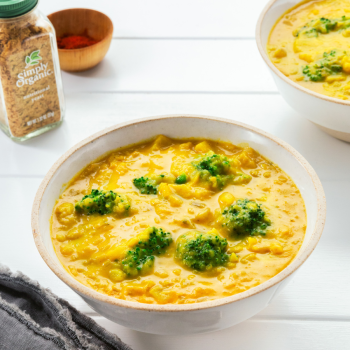 Broccoli Potato Cheese Soup with Mustard and Nutritional Yeast