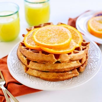 Orange Vanilla Waffles with Cinnamon