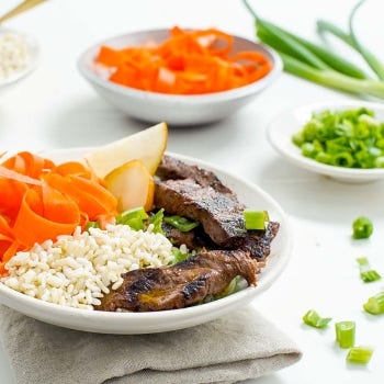 Bulgogi-Style BBQ Beef and Brown Rice Bowl