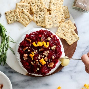 Baked Brie with Cardamom Cranberry Orange Relish