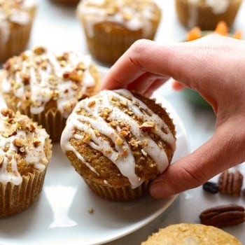 Carrot Cake Muffins with Coconut Oil and Nutmeg