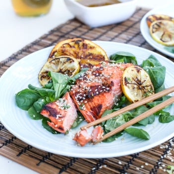 Ginger Miso Glazed Grilled Salmon