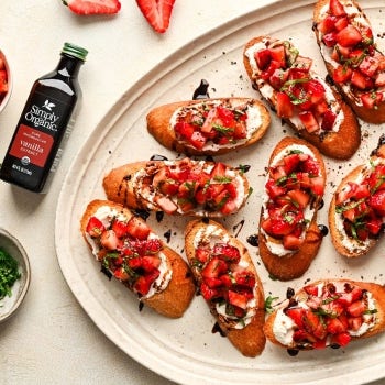 Strawberry Bruschetta with Honey Goat Cheese