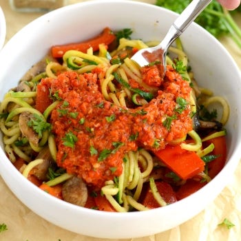 Roasted Red Pepper Zoodles