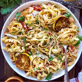 Spicy Tuna Pasta with Oregano and Crushed Red Pepper Flakes