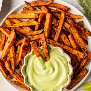 Sweet Potato Fries with Avocado Dipping Sauce