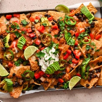 Vegetarian Nachos with Southwest Black Beans and Avocado