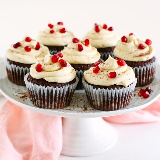 Dark Chocolate Cupcakes with Cinnamon Cream Cheese Frosting