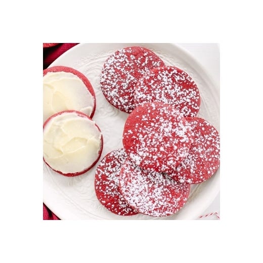 Red Velvet Sugar Cookies with Cream Cheese Frosting