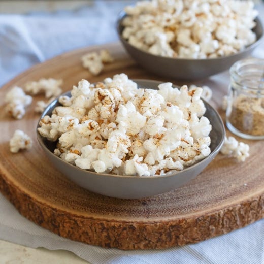 Spicy Homemade Popcorn with Nutritional Yeast