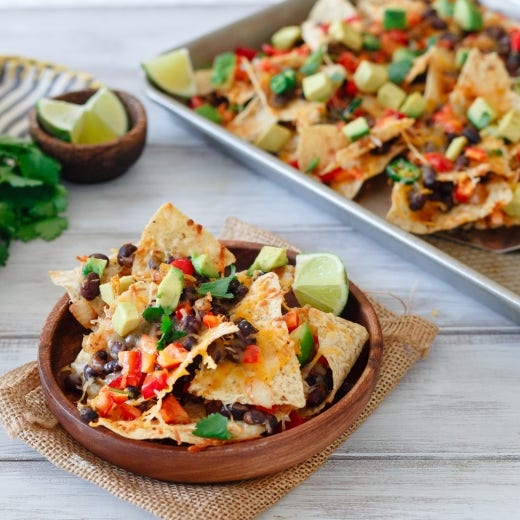 Vegetarian Nachos with Southwest Black Beans and Avocado Vegetarian Nachos with Southwest Black Beans and Avocado