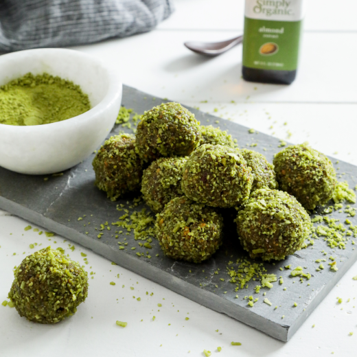 Almond Matcha Energy Bites with Chia Seeds