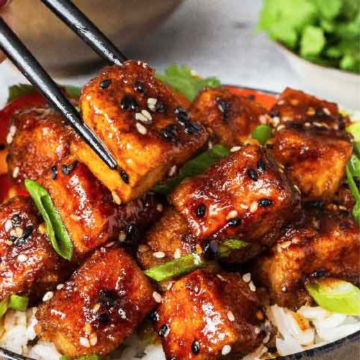 Spicy Maple Ginger and Five Spice Glazed Tofu