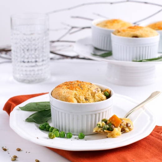 Mini Vegetarian Pot Pie with Sage Cornbread