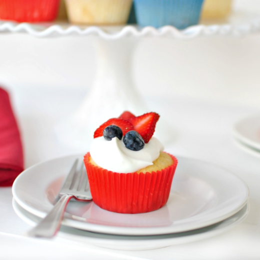 Red, White and Blue Vanilla Bean Cupcakes