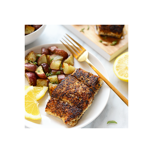 Seared Halibut with Lemon Pepper