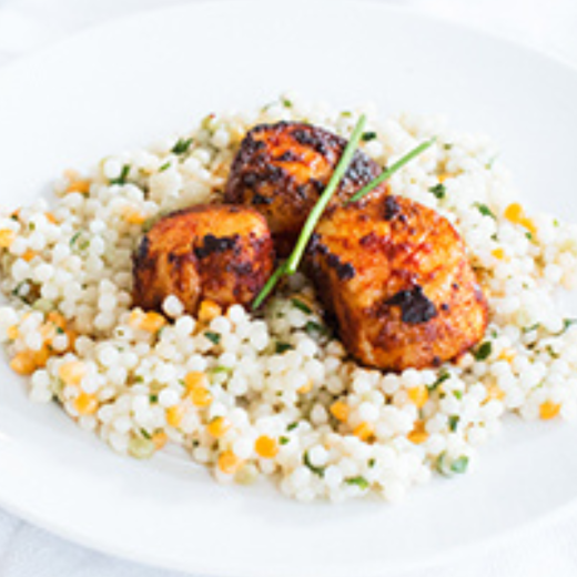 Smoked Paprika Seared Scallops with Lemon Herb Couscous Smoked Paprika Seared Scallops with Lemon Herb Couscous
