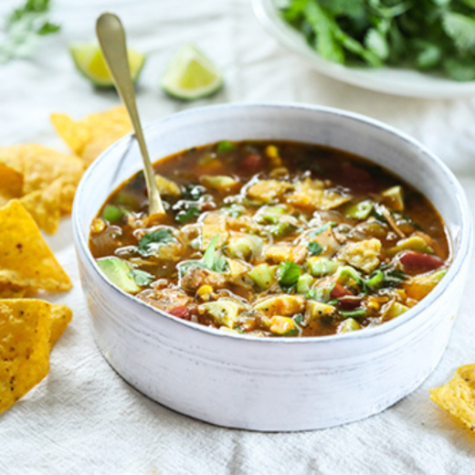 Slow Cooker Spicy Chicken Soup with Avocado and Lime