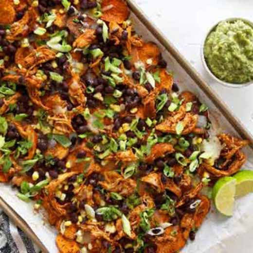 Smoky Chicken and Sweet Potato Nachos Smoky Chicken and Sweet Potato Nachos