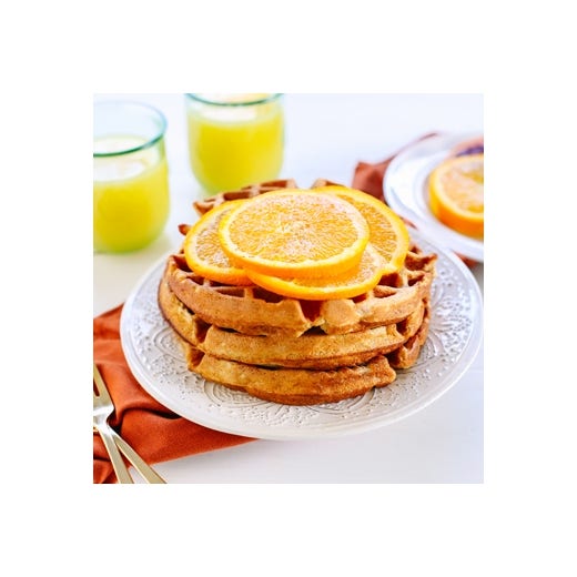 Orange Vanilla Waffles with Cinnamon