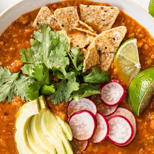 Instant Pot Tortilla Soup with Red Lentils