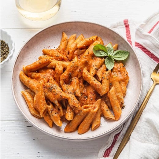 Roasted Red Pepper Pasta with Hot Paprika