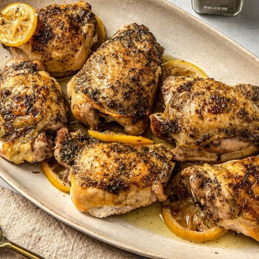 Roasted Chicken Thighs with Sage, Thyme and Garlic