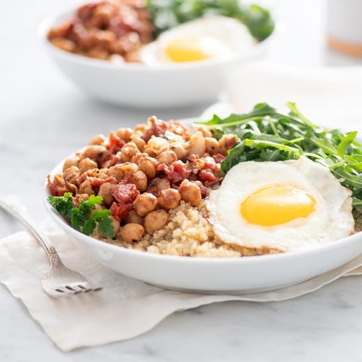 Savory Spiced Quinoa and Chickpea Breakfast Bowl